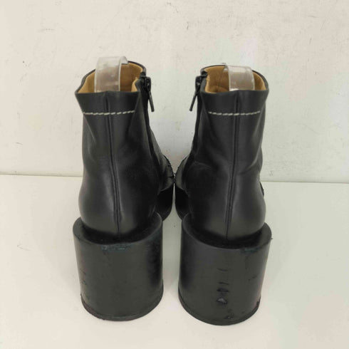 エムエムシックスメゾンマルジェラ MM6 Maison Margiela SAFFIANO LEATHER ANKLE BOOTS WITH PLATEAU レディース 37