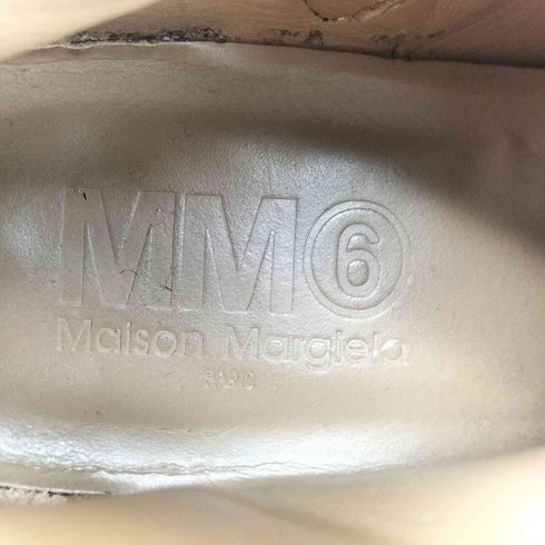 エムエムシックスメゾンマルジェラ MM6 Maison Margiela SAFFIANO LEATHER ANKLE BOOTS WITH PLATEAU レディース 37