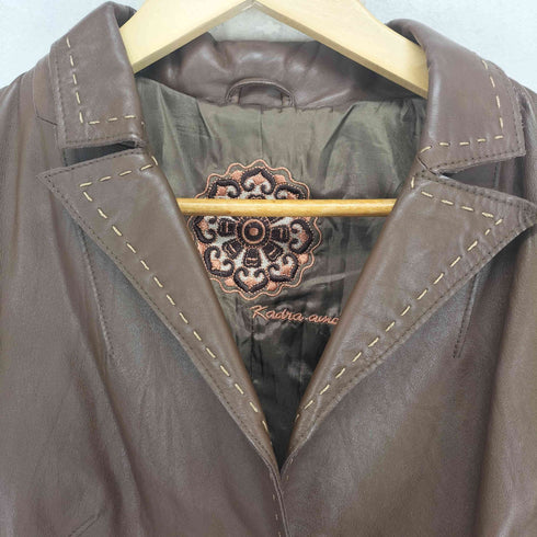 chevre nappa leather ラムナッパ ステッチデザイン1Bカッタウェイレザージャケット レディース