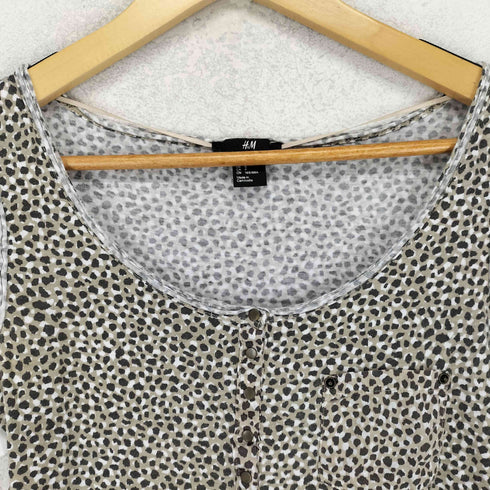 エイチアンドエム H&M 総柄 ヘンリーネック カットソー Y2K レディース import:S