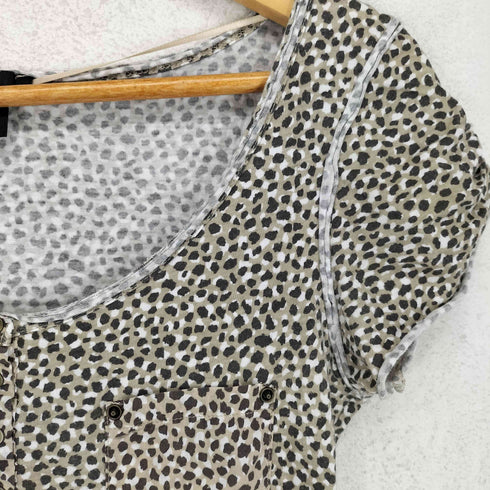 エイチアンドエム H&M 総柄 ヘンリーネック カットソー Y2K レディース import:S
