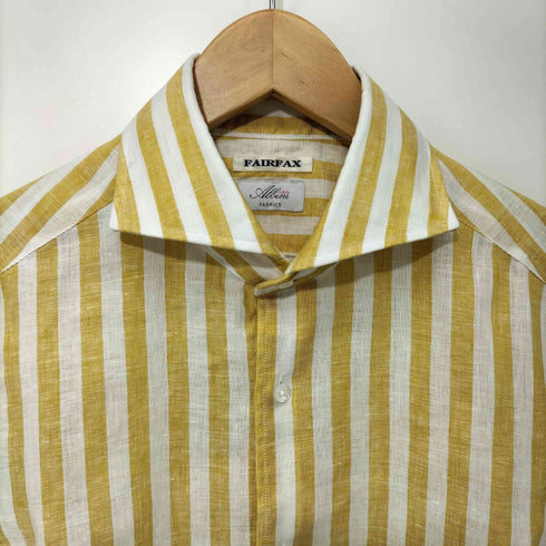 フェアファクス FAIRFAX リネン100 ストライプ シャツ メンズ import:M