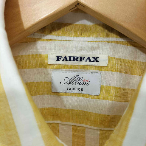 フェアファクス FAIRFAX リネン100 ストライプ シャツ メンズ import:M