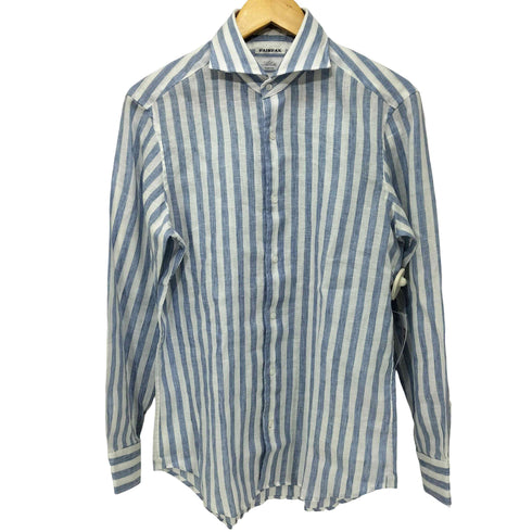 フェアファクス FAIRFAX リネン100 ストライプ シャツ メンズ import:M