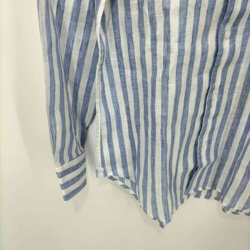 フェアファクス FAIRFAX リネン100 ストライプ シャツ メンズ import:M