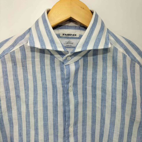 フェアファクス FAIRFAX リネン100 ストライプ シャツ メンズ import:M