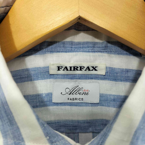 フェアファクス FAIRFAX リネン100 ストライプ シャツ メンズ import:M