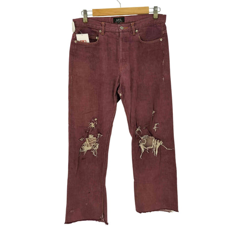 アーペーセー A.P.C. ボタンフライ ダメージ加工 デニムパンツ メンズ UK:32-33