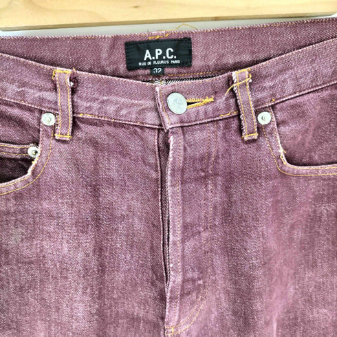アーペーセー A.P.C. ボタンフライ ダメージ加工 デニムパンツ メンズ UK:32-33