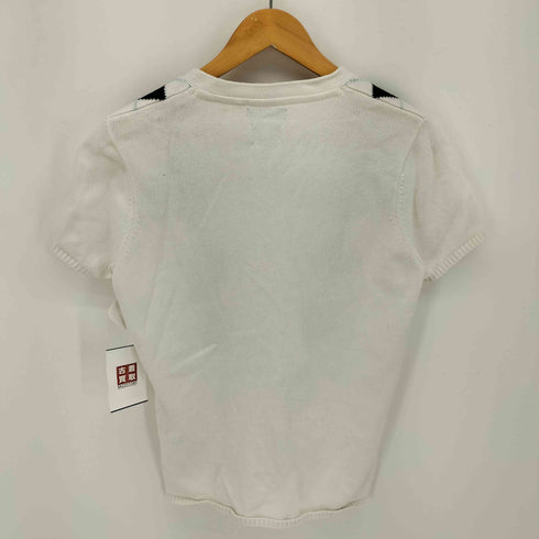 トミーヒルフィガー TOMMY HILFIGER 90-00S アーガイル S/S コットン ニット カーディガン レディース import:M