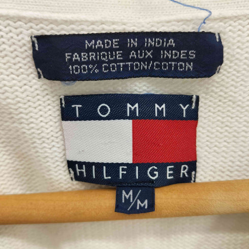 トミーヒルフィガー TOMMY HILFIGER 90-00S アーガイル S/S コットン ニット カーディガン レディース import:M