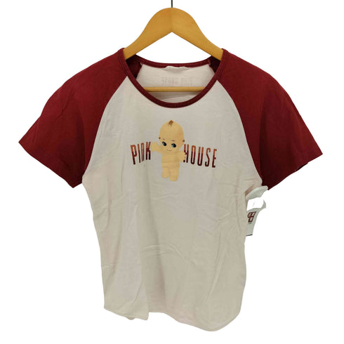 ピンクハウス PINK HOUSE 00S コラボ キャラクタープリント ラグラン クルーネック Tシャツ レディース JPN:L