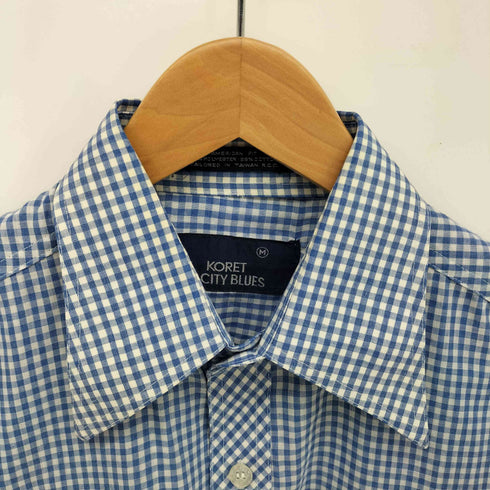 KORET CITY BLUES 80-90S 襟芯 フラップポケット ポリコットン チェック S/S シャツ メンズ import:M