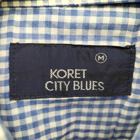 KORET CITY BLUES 80-90S 襟芯 フラップポケット ポリコットン チェック S/S シャツ メンズ import:M