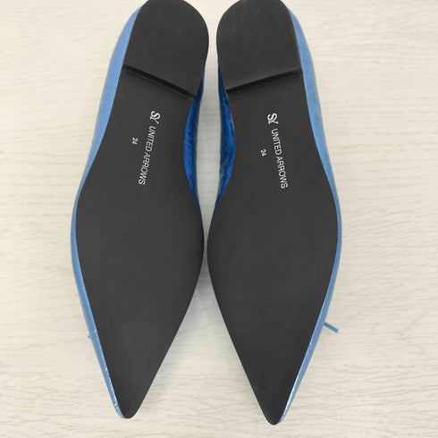 ユナイテッドアローズ UNITED ARROWS SY シルバーポインテッドトゥバレエシューズ レディース JPN:24