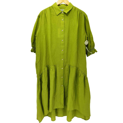PERSON'S NOBUO IKEDA コットンリネン ティアード シャツ ワンピース レディース JPN:M