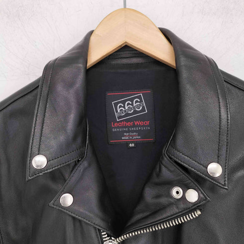 トリプルシックスレザーウェア 666 Leather Wear 日本製 SHEEP SKIN シープ スキン ダブル ライダース ジャケット メンズ 40