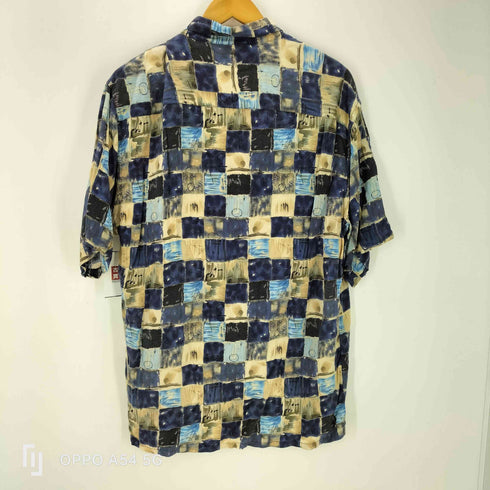 ピエールカルダン pierre cardin 00S レーヨン 100% ペイント 総柄 S/S シャツ メンズ import:L