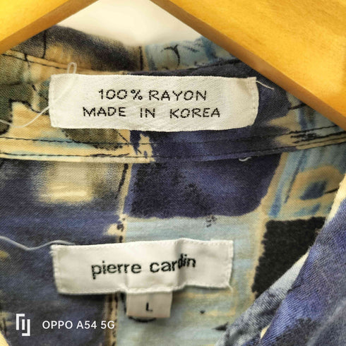 ピエールカルダン pierre cardin 00S レーヨン 100% ペイント 総柄 S/S シャツ メンズ import:L