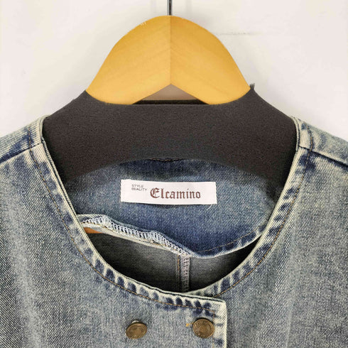 エルカミーノ ELCAMINO ダブルボタン ノースリーブデニムワンピース レディース
