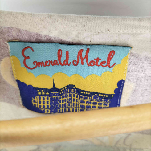 エメラルドモーテル EMERALD MOTEL 総柄 プリーツ ノースリーブワンピース レディース