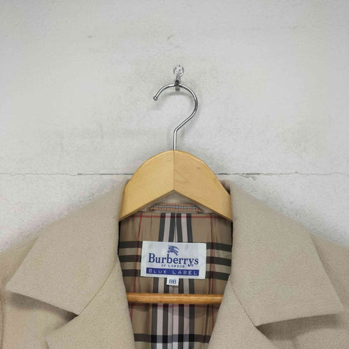 バーバリーブルーレーベル BURBERRY BLUE LABEL 裏地ノバチェック比翼チェスターコート レディース
