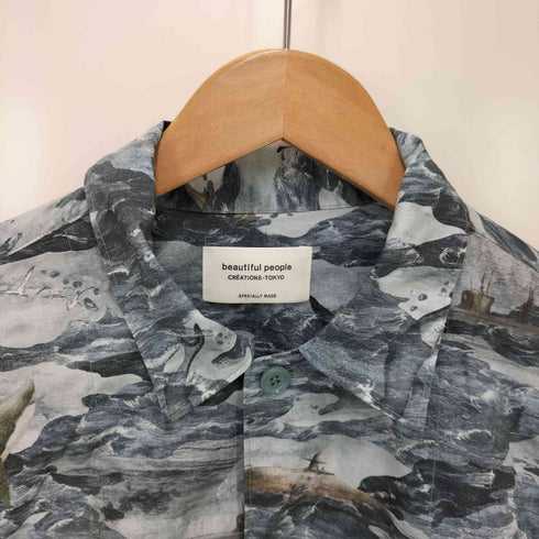 ビューティフルピープル beautiful people Shark Printed Loan Open Collar Shirt メンズ JPN:42
