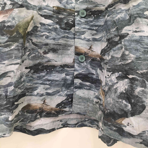 ビューティフルピープル beautiful people Shark Printed Loan Open Collar Shirt メンズ JPN:42