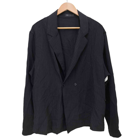 ザラ ZARA DOUBLE BREST JACKET ストライプ ダブル サマー テーラード ジャケット メンズ import:M