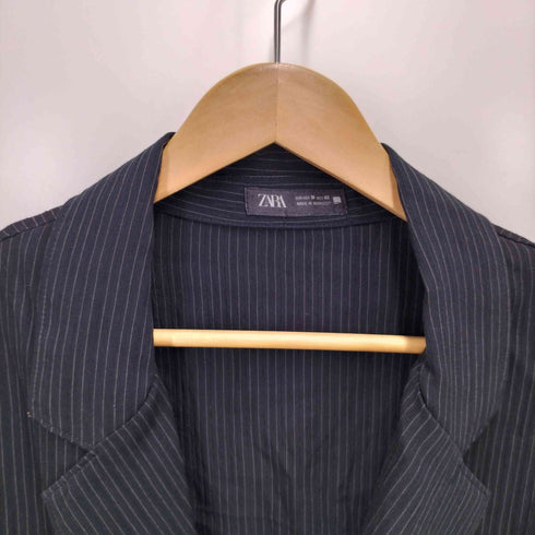 ザラ ZARA DOUBLE BREST JACKET ストライプ ダブル サマー テーラード ジャケット メンズ import:M