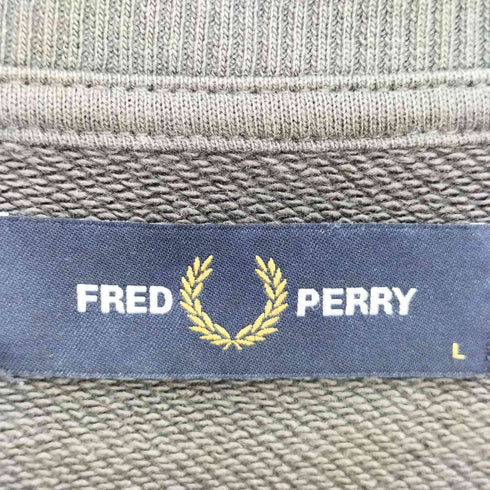 フレッドペリー FRED PERRY ワンポイント ロゴ刺繍 クルーネック スウェット メンズ import:L