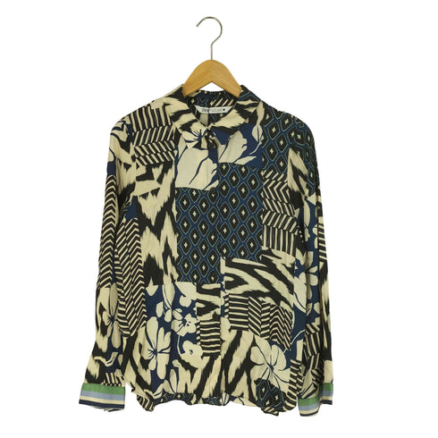 ザラ ZARA THE CORI SHIRT 総柄 レーヨンシャツ レディース import:S
