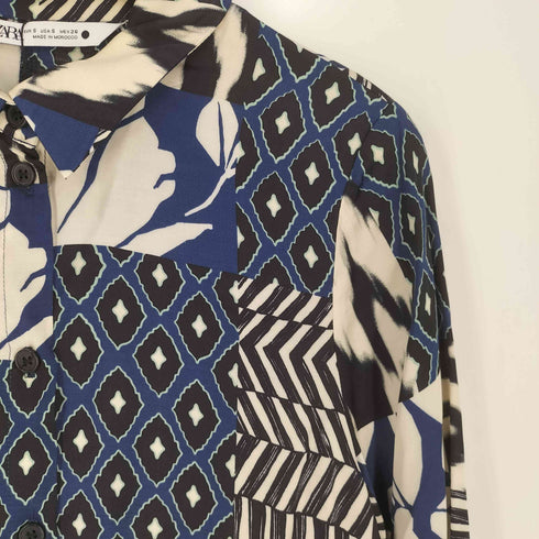 ザラ ZARA THE CORI SHIRT 総柄 レーヨンシャツ レディース import:S