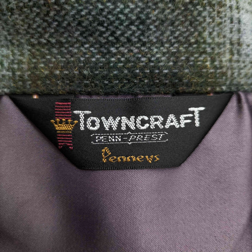 タウンクラフト TOWNCRAFT 復刻 PENN-PREST 糸巻 三角タグ ウール混 オンブレチェック オープンカラー 開襟 長袖 シャツ メンズ import:M