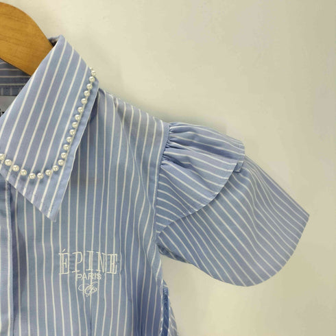 エピヌ epine PARIS pearl blouse blue stripe レディース