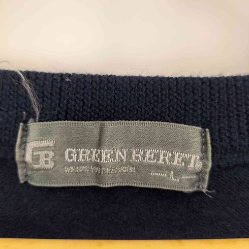 Green beret 90S ウール Vネック カーディガン メンズ import:L