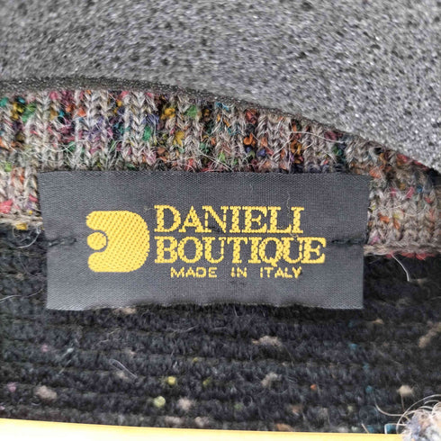 DANIEL BOUTIQUE 80-90S OLD MADE IN ITALY イタリア製 総柄 波状 ウェーブ 3D ウール ニット セーター メンズ 56