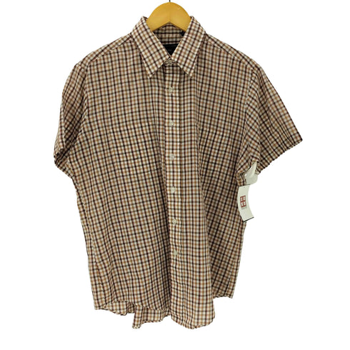 ジェーシーペニー JC Penney The Men's Shop 80-90S コットン ポリ S/S シアー チェック シャツ 襟芯 メンズ import:L