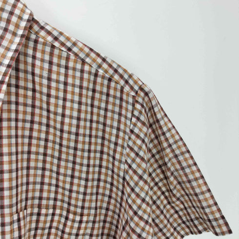 ジェーシーペニー JC Penney The Men's Shop 80-90S コットン ポリ S/S シアー チェック シャツ 襟芯 メンズ import:L