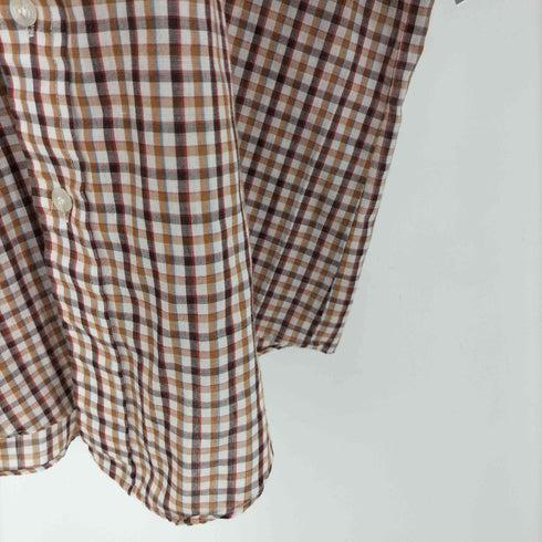 ジェーシーペニー JC Penney The Men's Shop 80-90S コットン ポリ S/S シアー チェック シャツ 襟芯 メンズ import:L