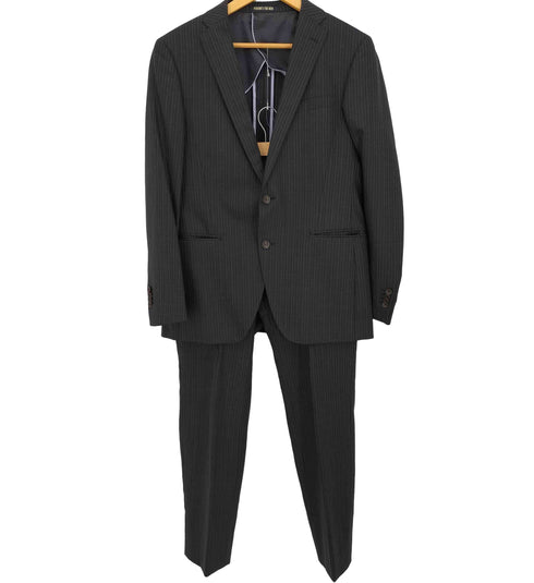 パーソンズフォーメン person's for men ストライプ パワーショルダー 背抜き 2B テーラードジャケット センタープレス スラックス セットアップ メンズ a5