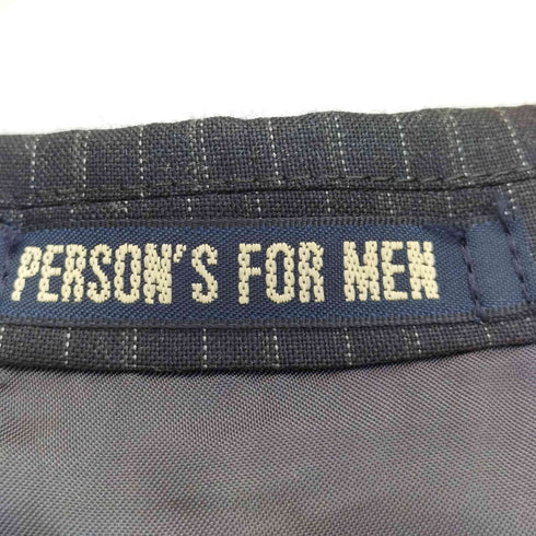 パーソンズフォーメン person's for men ストライプ パワーショルダー 背抜き 2B テーラードジャケット センタープレス スラックス セットアップ メンズ a5