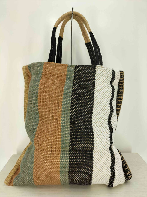 TARANGO ハンドメイド マルチストライプ トートバック レディース