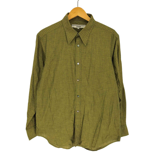キャサリンハムネットロンドン KATHARINE HAMNETT LONDON L/S 総柄 貝ボタン シャツ メンズ import:L
