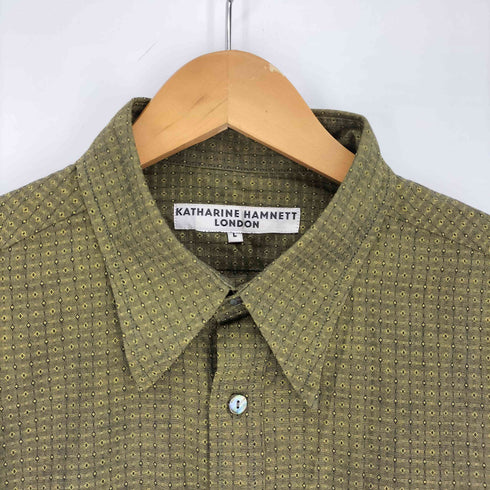 キャサリンハムネットロンドン KATHARINE HAMNETT LONDON L/S 総柄 貝ボタン シャツ メンズ import:L