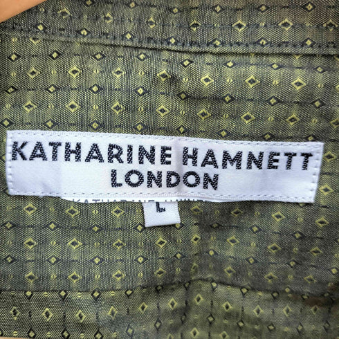 キャサリンハムネットロンドン KATHARINE HAMNETT LONDON L/S 総柄 貝ボタン シャツ メンズ import:L