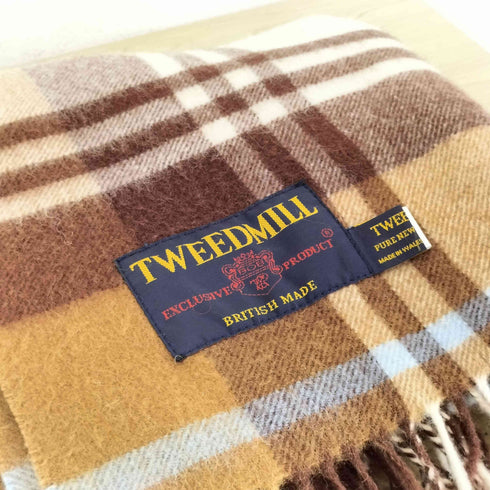 ツイードミル TWEEDMILL PURE NEW WOOL チェック柄マフラー レディース