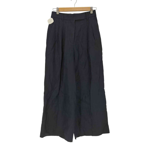 エブール ebure 3タック シルク ワイドシルエット スラックス レディース