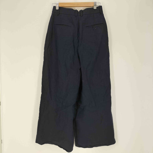 エブール ebure 3タック シルク ワイドシルエット スラックス レディース