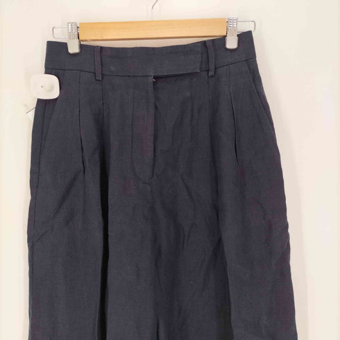 エブール ebure 3タック シルク ワイドシルエット スラックス レディース